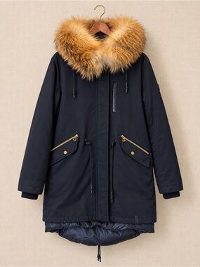 RUDSAK Mona 3-in-1 Fur Trim Luxury Winter Parka Black Gold Hardware Size S